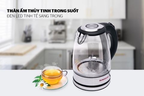 Ấm siêu tốc thủy tinh Sunhouse SHD1217