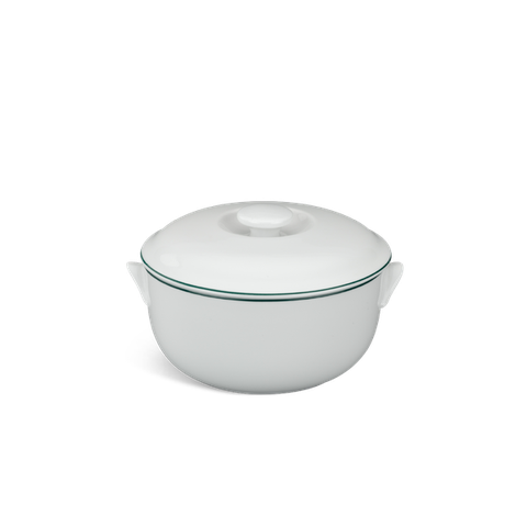 Thố + nắp sứ Minh Long - Jasmine - Chỉ Xanh Lá