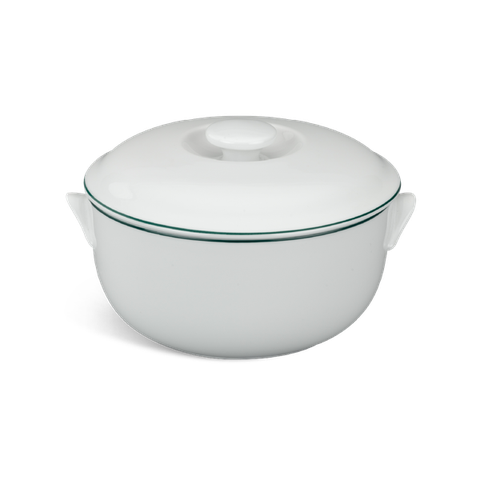 Thố + nắp sứ Minh Long - Jasmine - Chỉ Xanh Lá