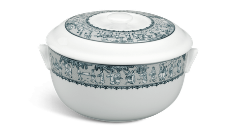 Thố + nắp sứ Minh Long - Jasmine - Vinh Quy Nhạt