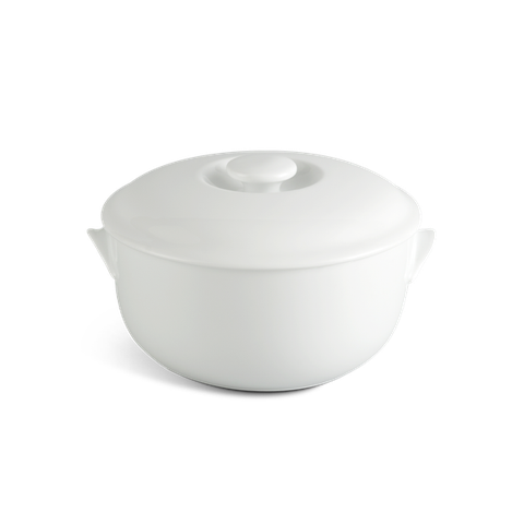 Thố sứ Minh Long 15 cm + nắp - Jasmine Lys - Trắng Ngà