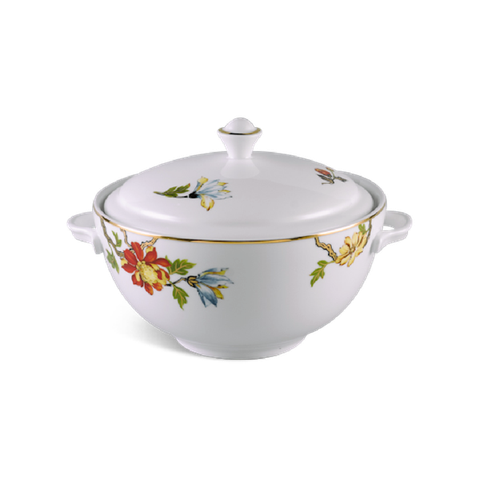 Thố sứ Minh Long 18 cm + nắp - Camellia - Cát Tường