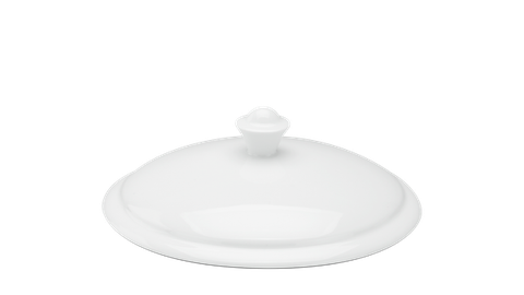 Thố sứ Minh Long 18 cm + nắp - Camellia - Trắng