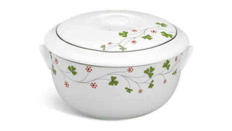 Thố sứ Minh Long 18 cm + nắp - Jasmine - Hoa May Mắn