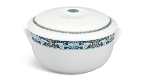 Thố sứ Minh Long 18 cm + nắp - Jasmine - Phước Lộc Thọ