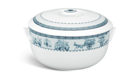 Thố sứ Minh Long 18 cm + nắp - Jasmine - Thôn Dã