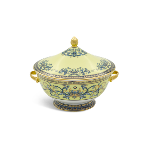 Thố sứ Minh Long 22 cm + nắp - Hoàng Cung - Hoàng Liên