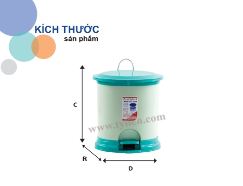 Thùng Rác Oval Kiểu Nhỏ nhựa Tý Liên No.1309K