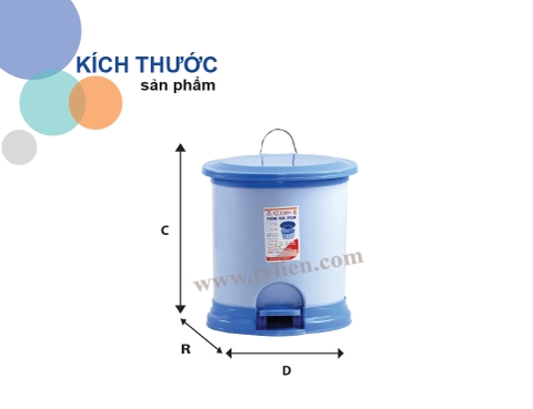 Thùng Rác Oval Kiểu Trung nhựa Tý Liên No.1310K