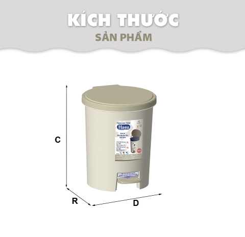 Thùng Rác Tròn Hasu Nhỏ nhựa Tý Liên No.1325