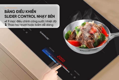 Bếp đôi điện từ Sunhouse SHB81032-EC