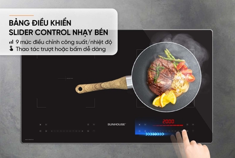 Bếp đôi điện từ Sunhouse SHB82032-EC