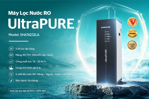 Máy lọc nước ion kiềm UltraPURE Sunhouse SHA76232LA