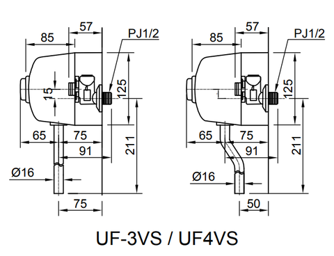 Xả tiểu INAX UF-4VS ống cong xả nhấn (UF4VS)