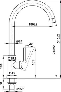 Vòi bếp Hafele HT21-CC1F245C
