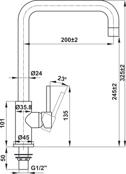 Vòi bếp Hafele HT21-CC1F245U