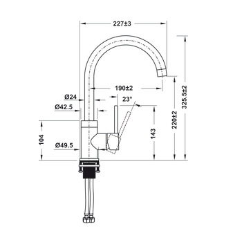 Vòi bếp Hafele HT21-CH1F220C