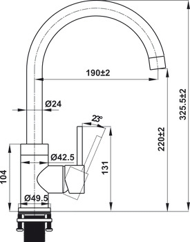 Vòi bếp Hafele HT21-CH1F220C