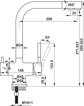Vòi bếp Hafele HT21-CH2F271