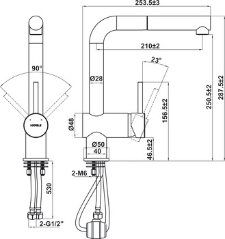 Vòi bếp Hafele HT21-GH1P250