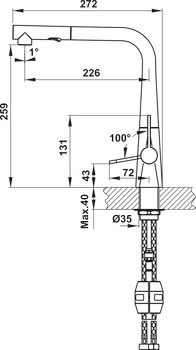 Vòi bếp Hafele HYDROS HT20-CH1P259