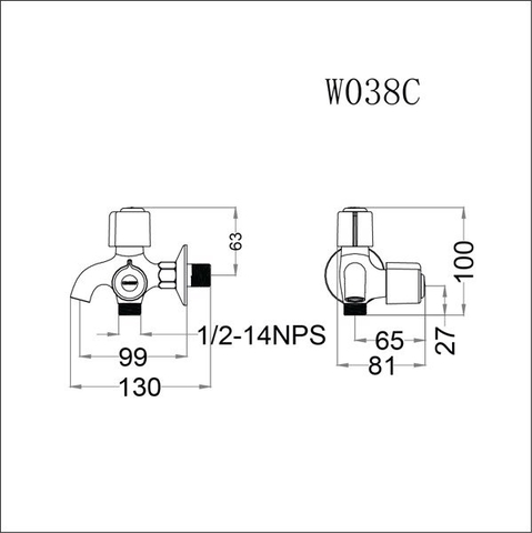Vòi sen tắm nước lạnh Caesar S038CP