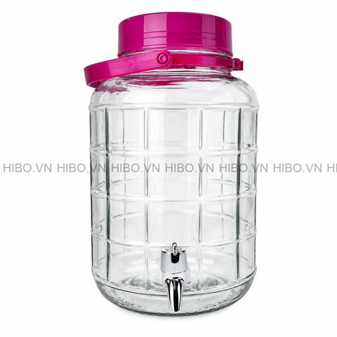 Bình Thủy Tinh 10 Lít Nắp Nhựa Quai Xách Có Vòi