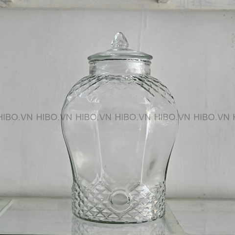 Bình thủy tinh ngâm rượu 10 lít kim cương