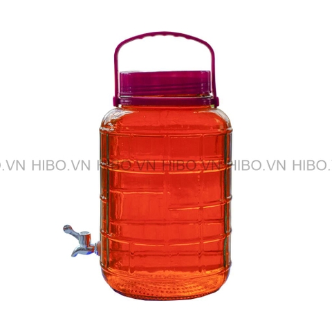 Bình Thủy Tinh 10 Lít Nắp Nhựa Quai Xách Có Vòi