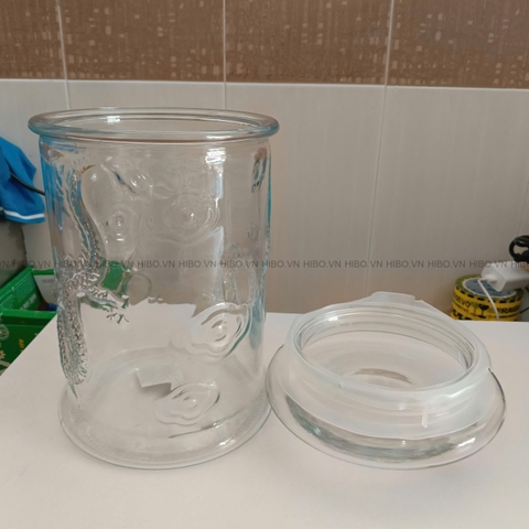 Bình thủy tinh ngâm rượu trụ rồng 6 lít có vòi
