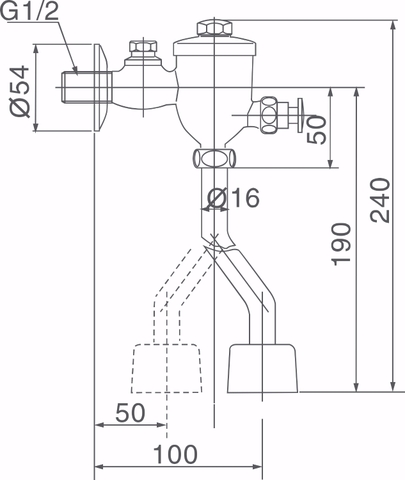 Xả tiểu INAX UF-8V ống cong xả nhấn (UF8V)