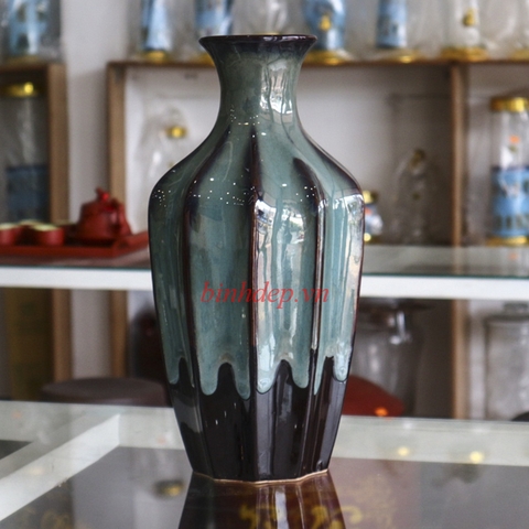 Lọ hoa gốm Bát Tràng men hỏa biến LH2.1