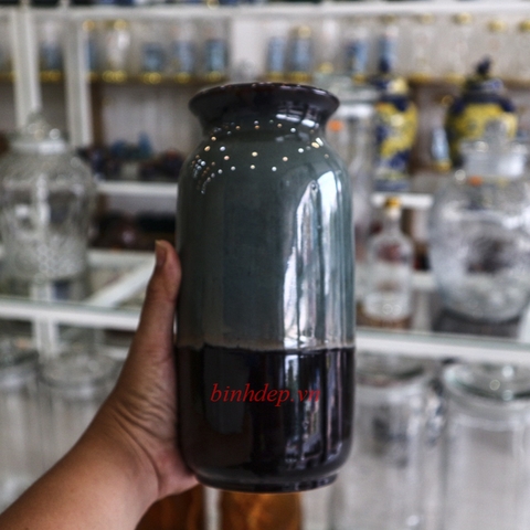 Lọ hoa gốm Bát Tràng men hỏa biến LH1.2