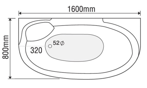 Bồn tắm dài 1 yếm Euroca EU2-1680 dài 1m6