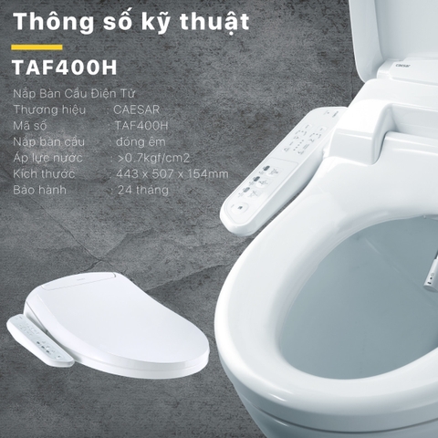Bồn cầu 1 khối Caesar CD1374 nắp rửa điện tử TAF400H