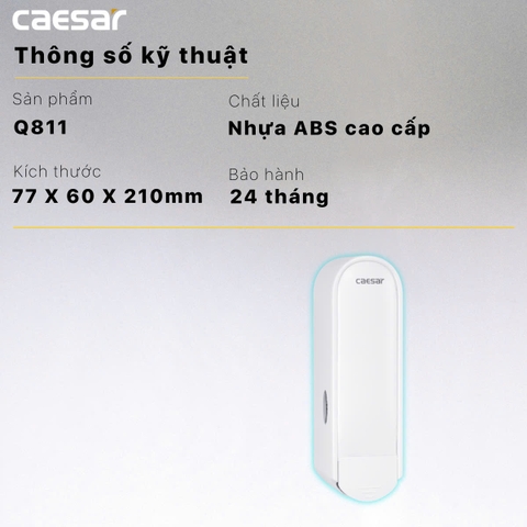 Hộp xà phòng nước đơn gắn tường Caesar Q811