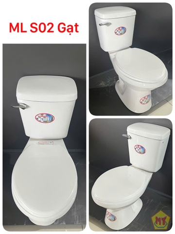 Bồn cầu 2 khối Minh Long VIMISCO S02 xả gạt nắp thường