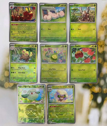 [Hệ Cỏ] Thẻ hình Pokemon Grass Pokeball Holo từ Set Prismatic Evolution tiếng Anh chính hãng