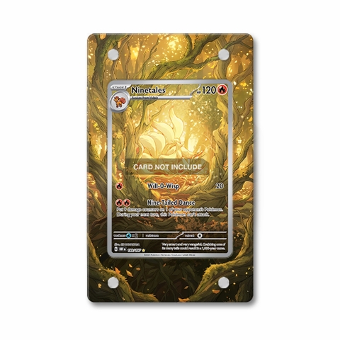 Khung thiết kế Ninetales 199-197 IR AR Obsidian Flames bảo vệ thẻ bài - Extended Art Case for trading card Pokemon