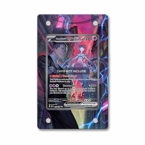 Khung thiết Team Rocket's Mewtwo ex 231-182 SIR SAR Destined Rivals bảo vệ thẻ bài - Extended Art Case for trading card Pokemon