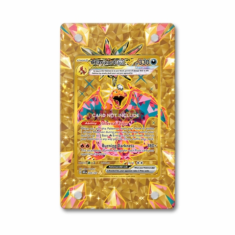 Khung thiết kế Charizard ex 228-197 Hyper Rare Obsidian Flames bảo vệ thẻ bài - Extended Art Case for trading card Pokemon