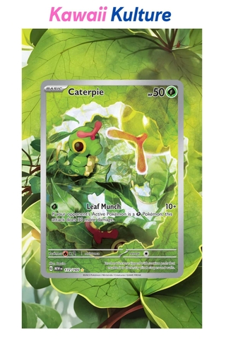 Khung thiết kế Caterpie 172/165 bảo vệ thẻ bài - Extended Art Case for trading card Pokemon