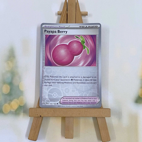 Thẻ hình Pokemon Payapa Berry 141/142 - Lá bài lẻ Stellar Crown Uncommon Reverse Holo tiếng Anh chính hãng