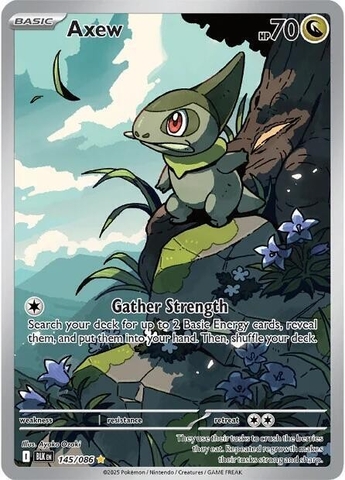 Thẻ hình Pokemon Axew 145/086 - Lá bài lẻ Black Bolt Illustration Rare tiếng Anh chính hãng