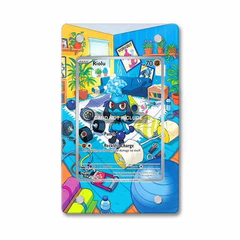 Khung thiết kế Riolu 215-198 IR AR Scarlet Violet Base Set bảo vệ thẻ bài - Extended Art Case for trading card Pokemon