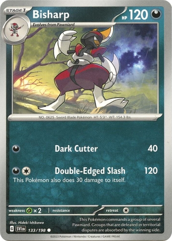 Thẻ hình Pokemon Bisharp 133/198 - Lá bài lẻ Scarlet & Violet Base Set Common Reverse Holo tiếng Anh chính hãng