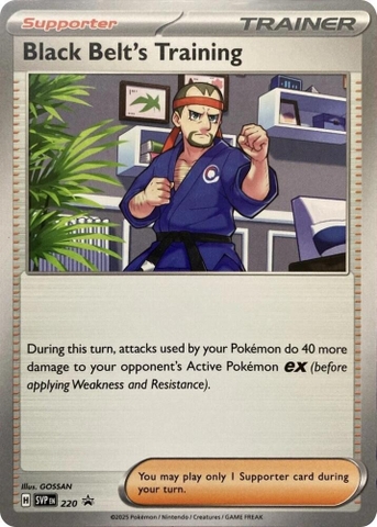 Thẻ hình Pokemon Black Belt's Training SVP220 - Lá bài lẻ Scarlet & Violet Promo Cards Promo tiếng Anh chính hãng