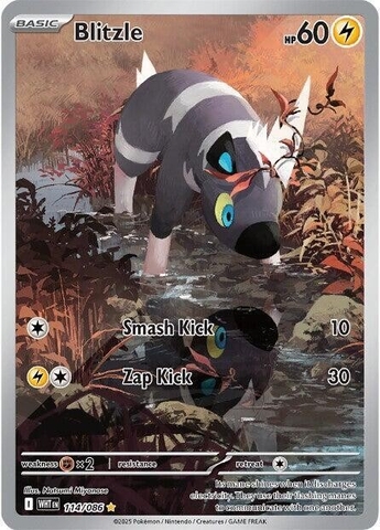 Thẻ hình Pokemon Blitzle 114/086 - Lá bài lẻ White Flare Illustration Rare tiếng Anh chính hãng