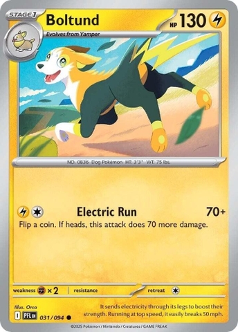 Thẻ hình Pokemon Boltund 031/094 - Lá bài lẻ Phantasmal Flames Common Reverse Holo tiếng Anh chính hãng