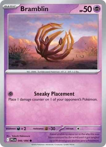 Thẻ hình Pokemon Bramblin 046/094 - Lá bài lẻ Phantasmal Flames Common Reverse Holo tiếng Anh chính hãng